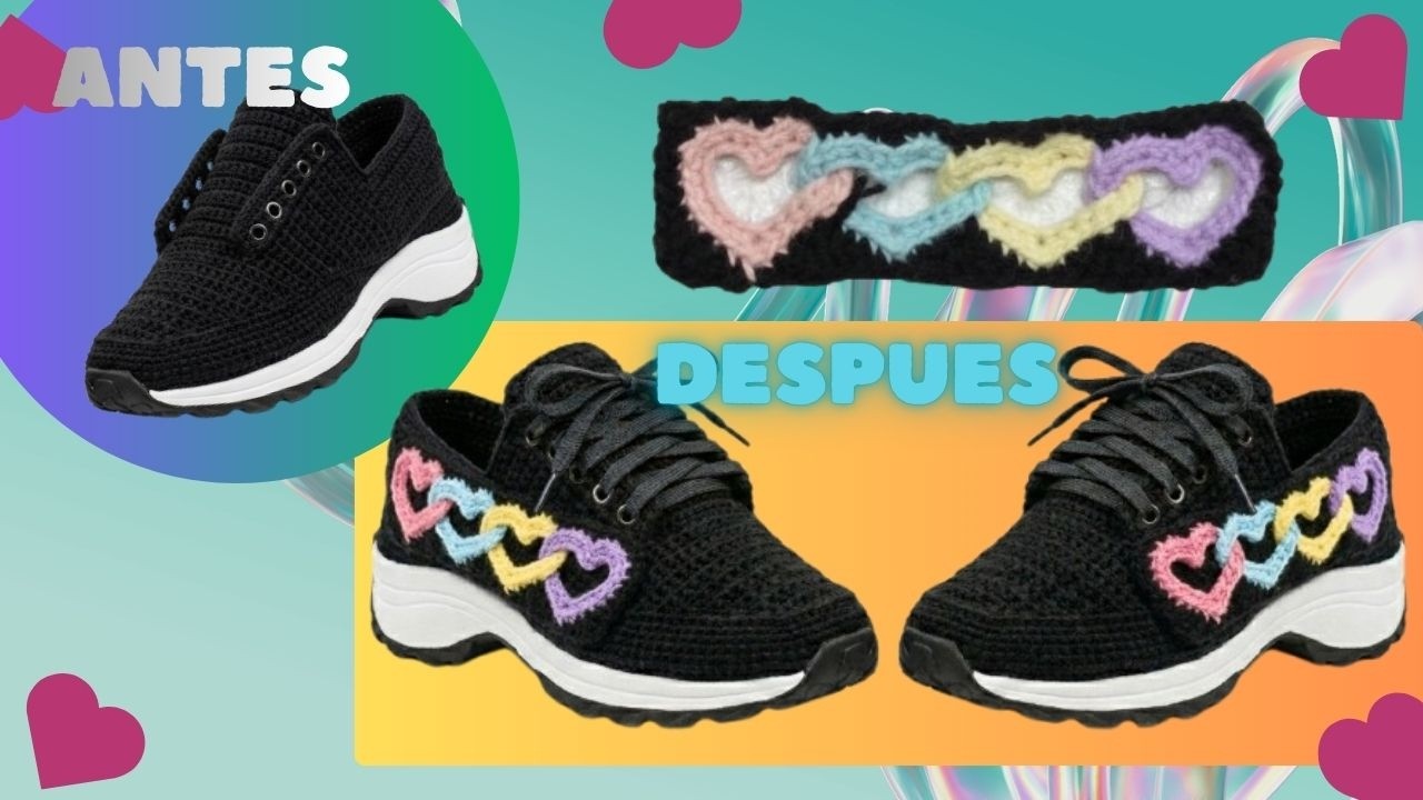 Cómo Tejer Corazones en Crochet para Aplicar en Zapatos, Tenis y Más ❤️