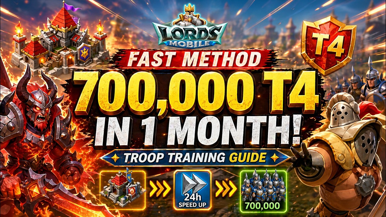How to train 700,000+ T4 troops IN ONE MONTH as an F2P | Lords Mobile guide on how to train troops.