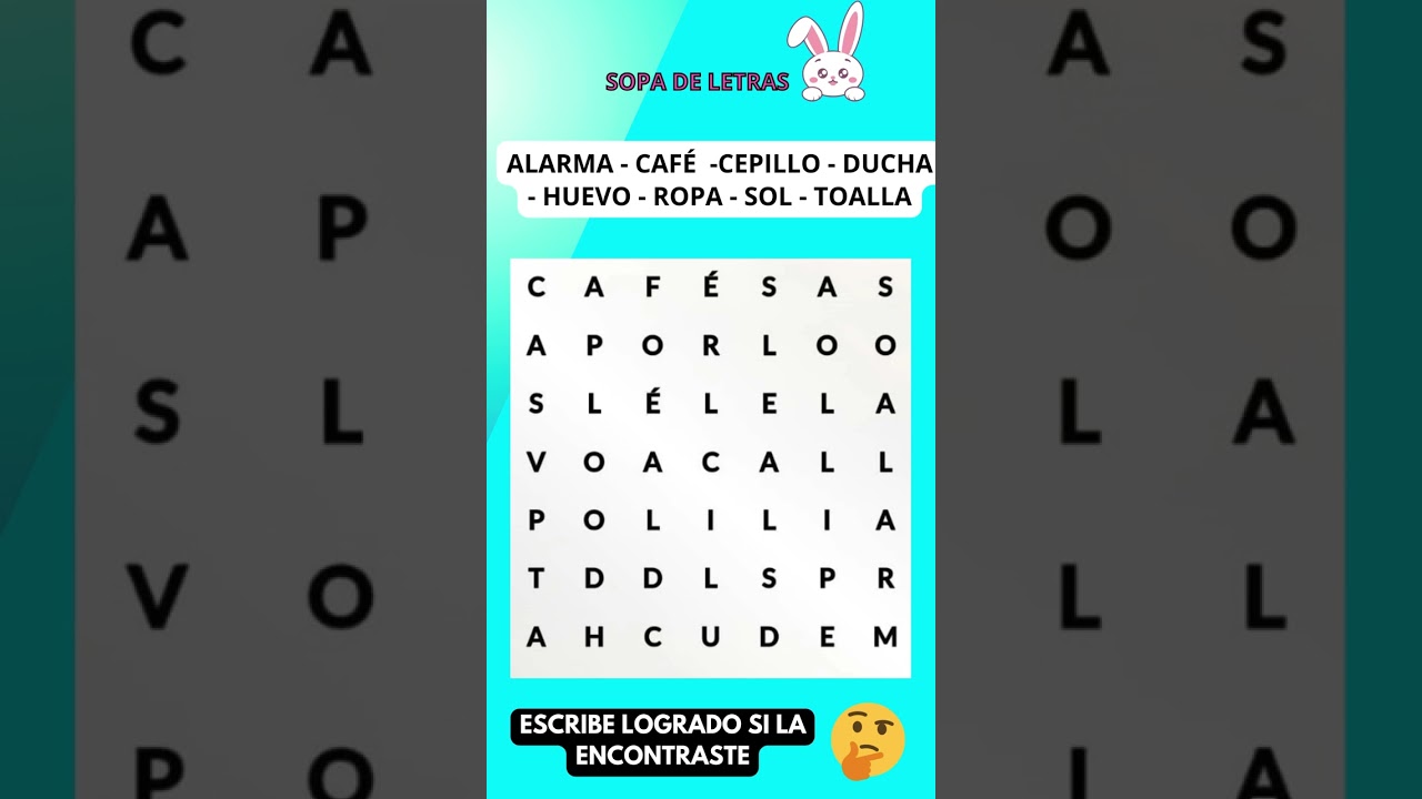Resuelve esta SOPA de Letras / Juegos Mentales