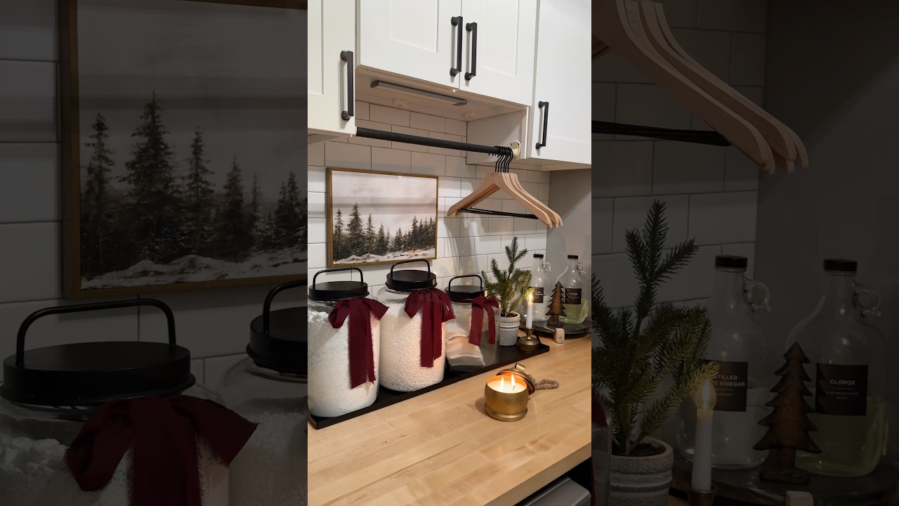 Christmas decor #christmastour #christmasdecorideas #laundryroomchristmasdecor