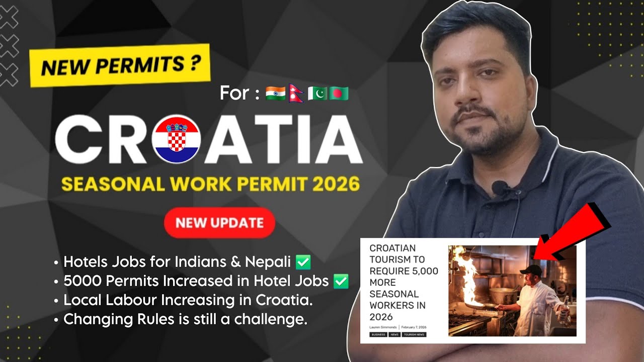 Croatia Seasonal Work Permit 2026 : 5000 More Permits this year ! Tourism & Hospitality Jobs in 2026