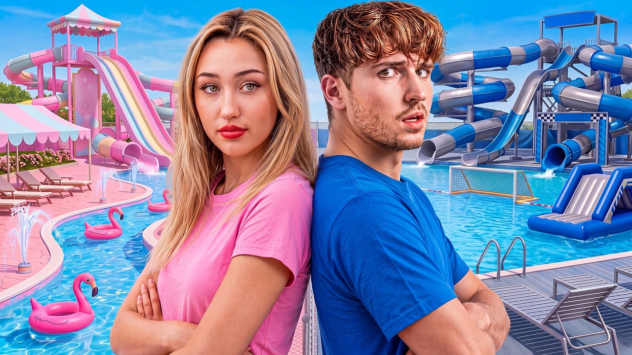 BOY vs GIRL Waterpark Build Challenge!