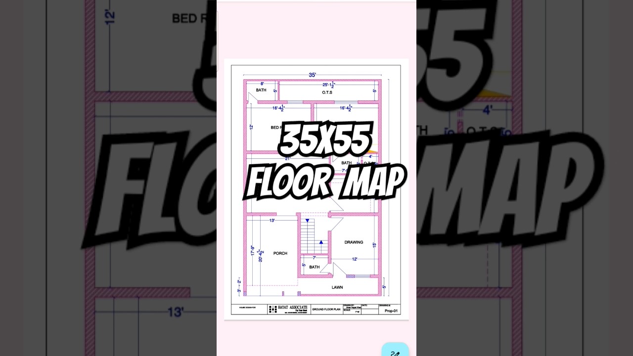 35x55 Floor Layout Plan | 35*55 House Map | 1900 Sqft Area | 7 Marla Plan