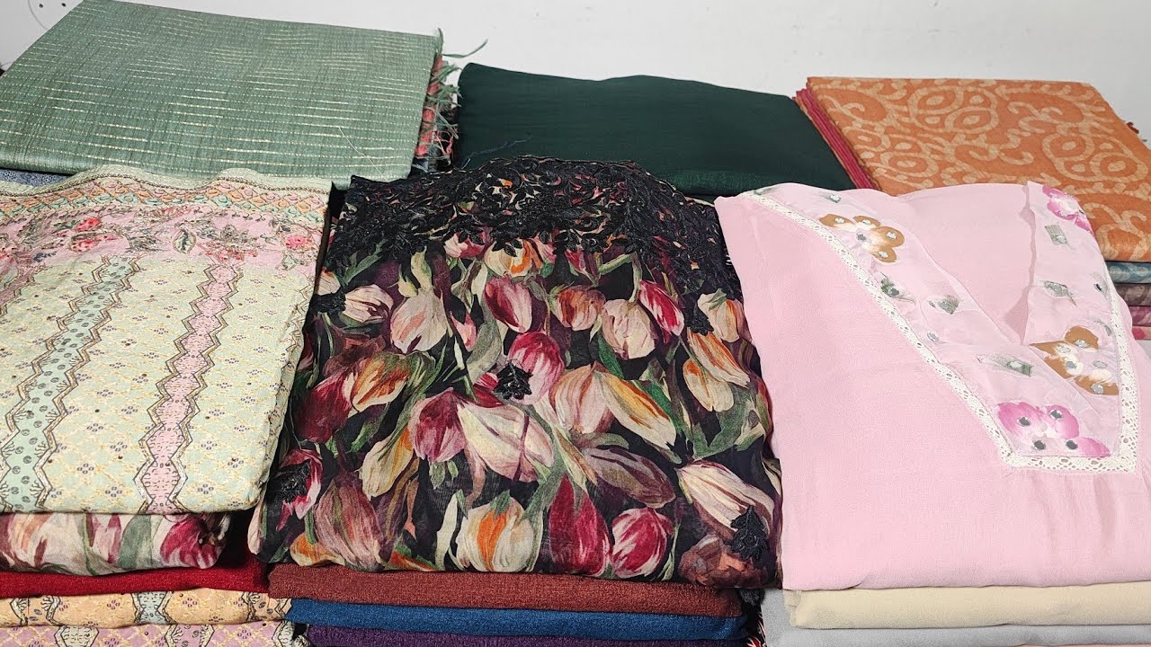 PURE MODAL MUSLIN SILK WITH PURE CRAPE DUPATTA|GEORGETTE BRASSO DUPATTA|SEMITUSSAR SILK DESIGNER SET