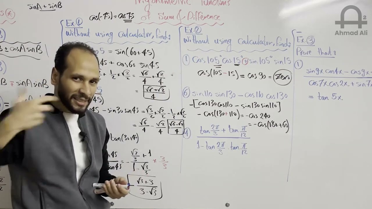 Trigonometry | Secondary 2 | Trig. Functions of sum & difference between two angles | 2nd term