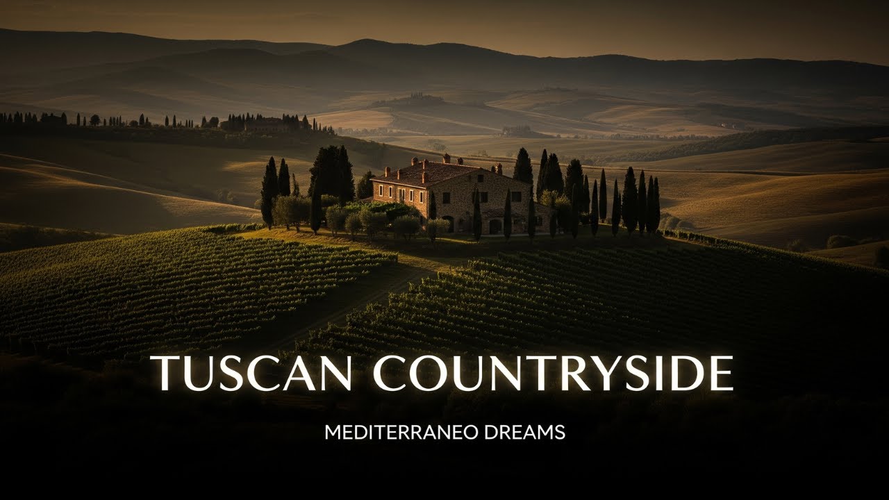 Tuscan Countryside Day 🌾☀️ | Peaceful Italian Music & Rustic Mediterranean Ambience 1h