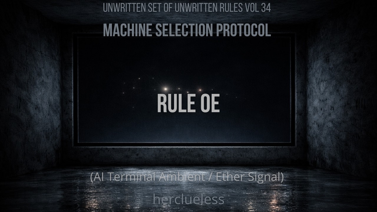 rule 0E | herclueless (AI Terminal Ambient / Ether Signal)