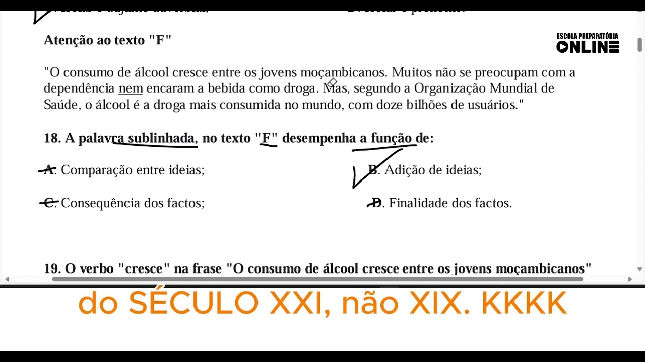 Resolução do Exame de admissão de Português, ACIPOL-2025 [P/2]