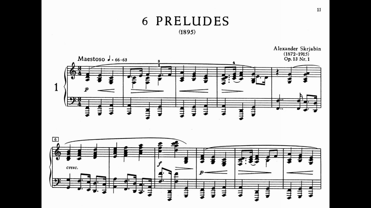 6 Preludes op.13 - A. Scriabin - Heinrich Neuhaus - Sheet music