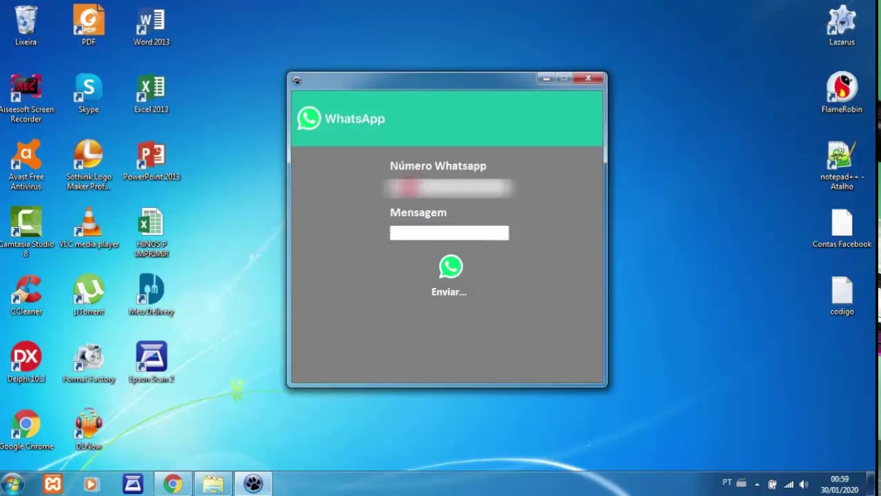 Envio de Mensagem para o WhatsApp, Pelo (Lazarus)