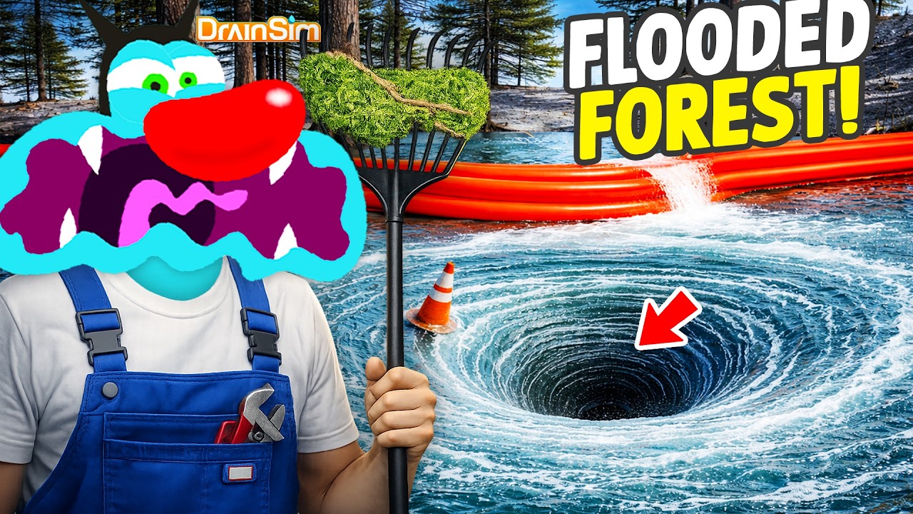 I Unclogging DRAINS Massive Flood to SAVE MY FOREST! ft.Oggy)