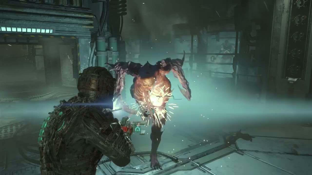 Dead Space Remake - Chapter 5 The Hunter Bossfight (Freeze In Cryogenic Chamber) Talk to Daniels
