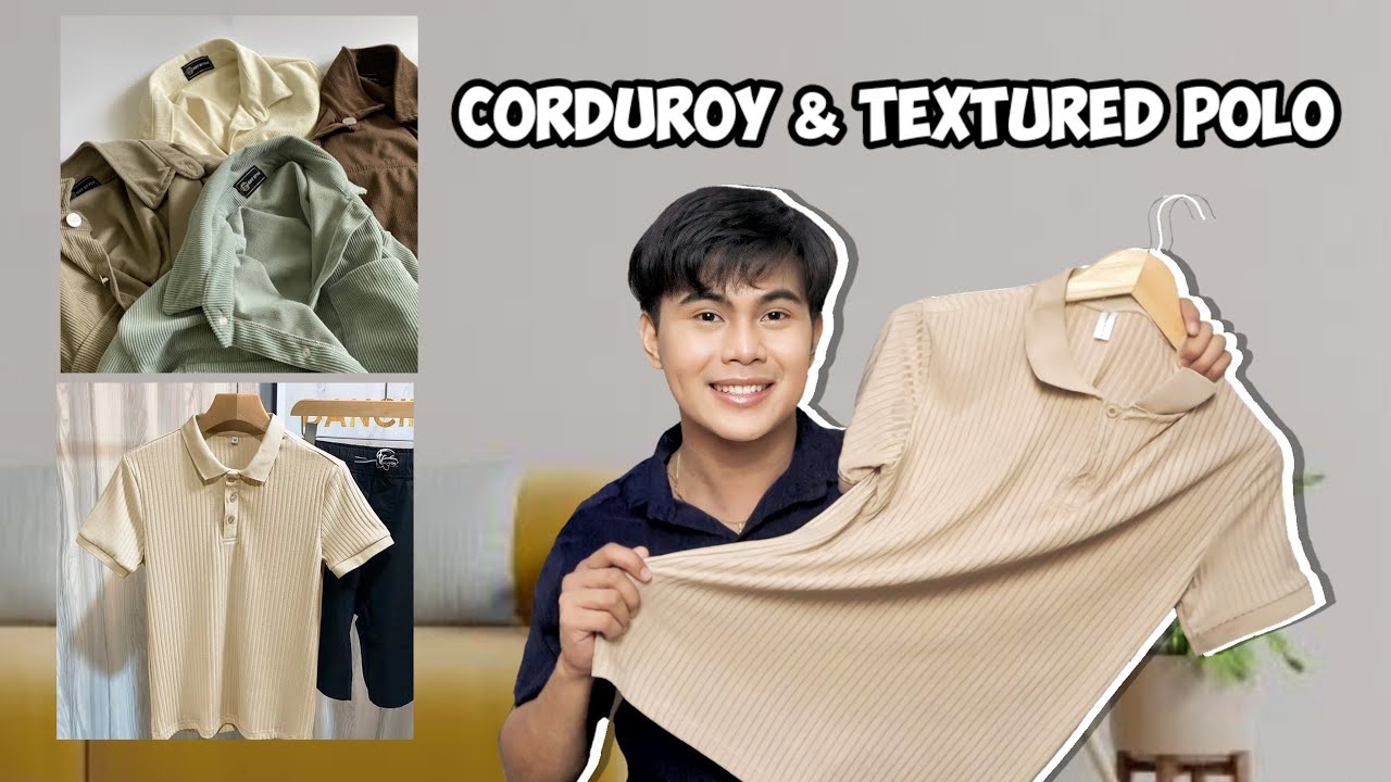 SHOPEE HAUL: TOPS FOR MEN | Corduroy Jacket & Polo Shirt