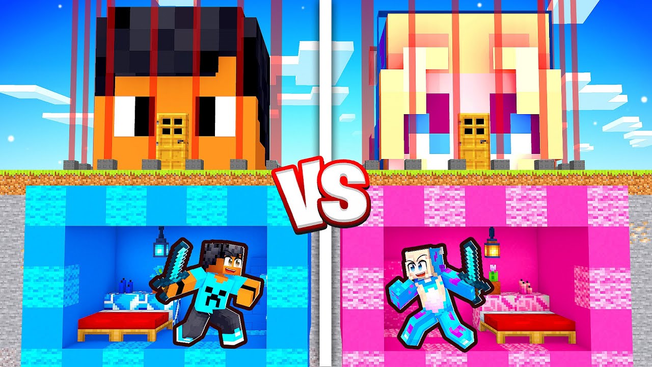 MENINOS vs MENINAS: Batalha de Construção de CASA MAIS SEGURA no Minecraft!