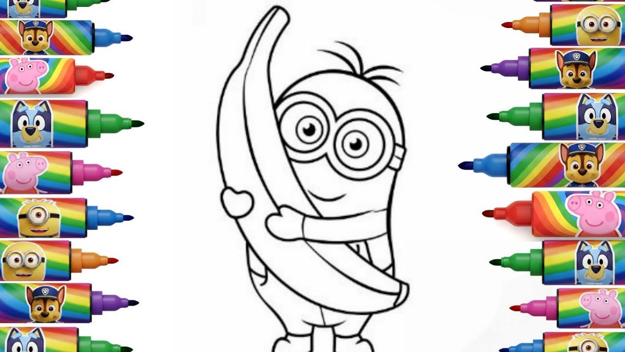 Minions cartoon drawing for kids ⭐💛 drawing and coloring