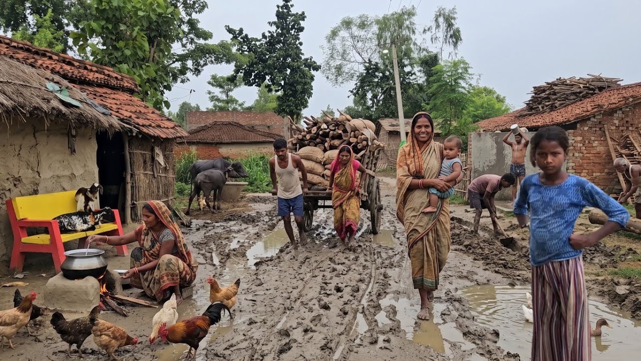 Poor Indian Village Life | Real Rural Life in Bihar | Hardworking People, Mud Roads & Village Life