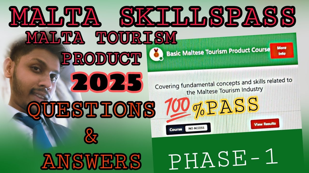 Maltese Tourism Product Course | How to Pass Skillspass Malta Exam (Phase 1 & 2) 