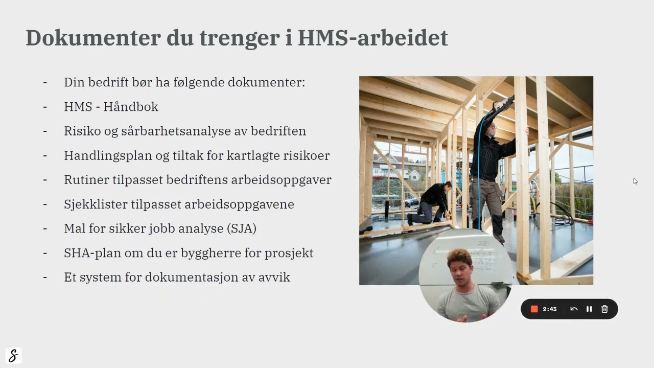 Dokumenter du trenger i HMS-arbeidet