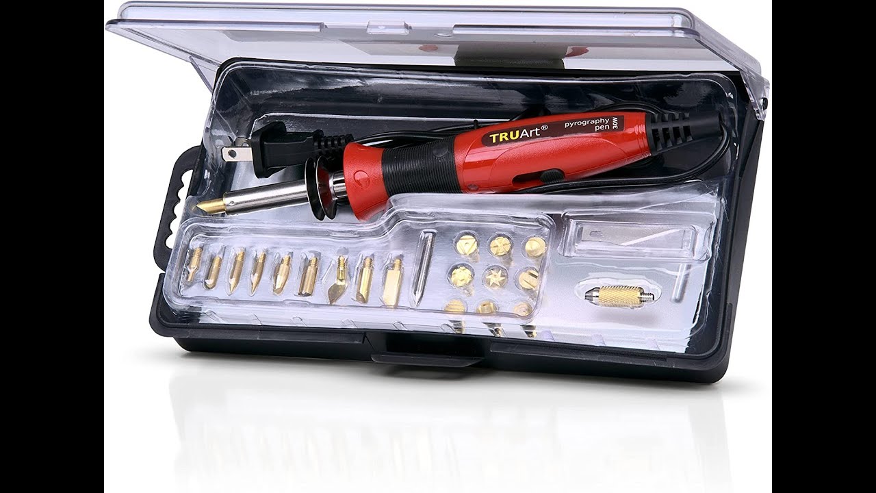 TRUArt Stage 1 Wood and Leather Pyrography Pen - Best Woodburning and Leather Crafts Tool Kit
