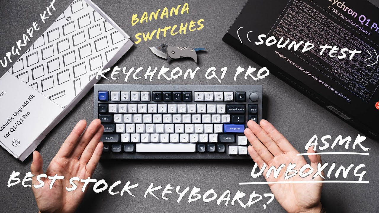 BEST stock mechanical keyboard? - Keychron Q1 Pro Unboxing + Sound Test (ASMR)