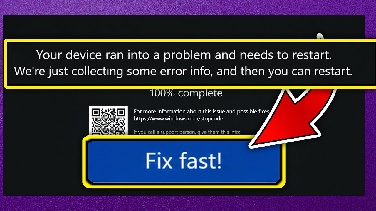 How to FIX YOUR DEVICE RAN INTO A PROBLEM AND NEEDS TO RESTART (WINDOWS 10 / 11) FULL GUIDE
