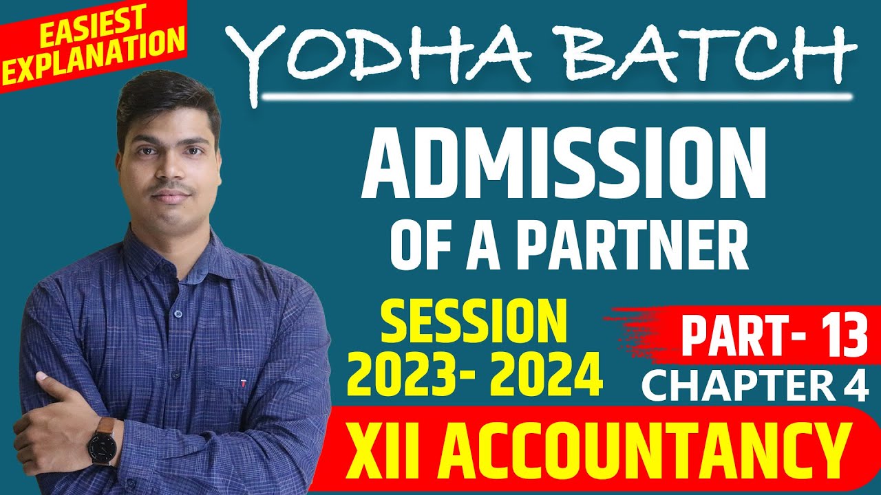 Adjustment of capital Most Important Questions | 6 Marks. Admission of a partner class 12 Part 13.