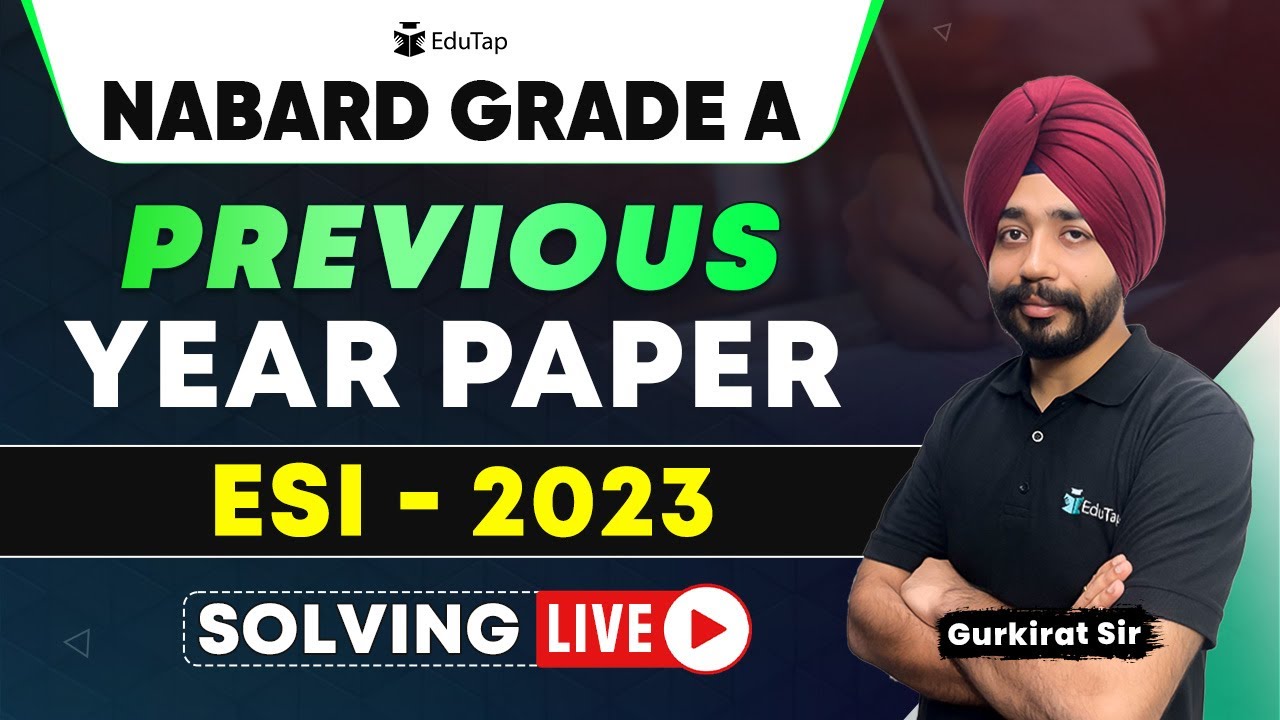 NABARD Grade A Previous Year Paper | NABARD PYQ 2023 ESI Analysis | NABARD 2024 Preparation | EduTap