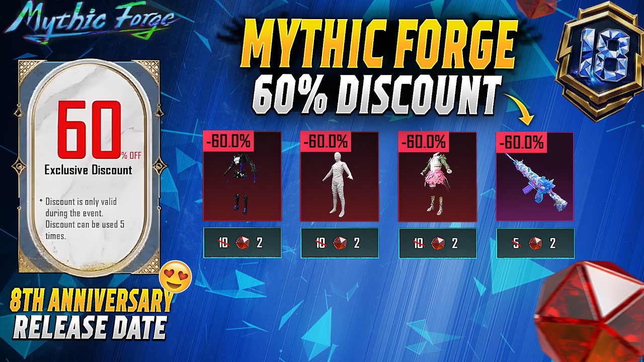 Скидка на Mythic Forge 4.3 в PUBG Mobile | Специальное обновление к 8-й годовщине