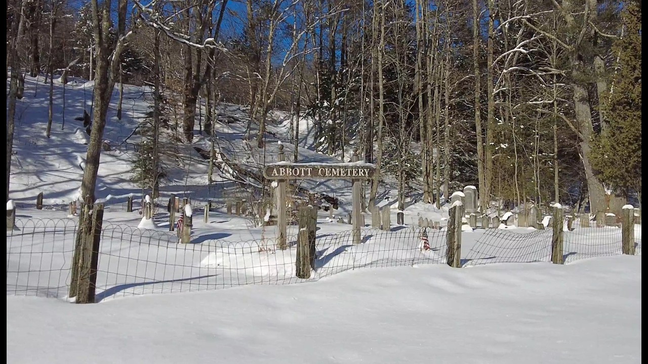 1812 Abbott Family Cemetery, Stockbridge, VT. A Quiet Walk on a Cold Winter Afternoon, in 4k.