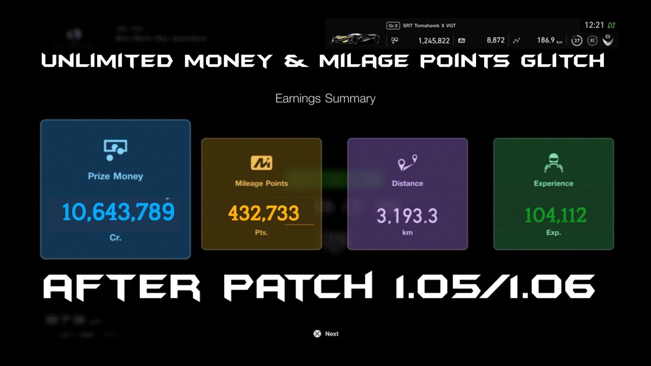 GT Sport: UNLIMITED MONEY & MILAGE POINTS GLITCH | AFTER 1.05/1.06