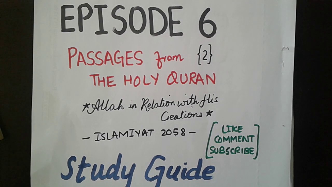 Passages from The Holy Quran  (6-10) GCSE CAMBRIDGE ISLAMIYAT