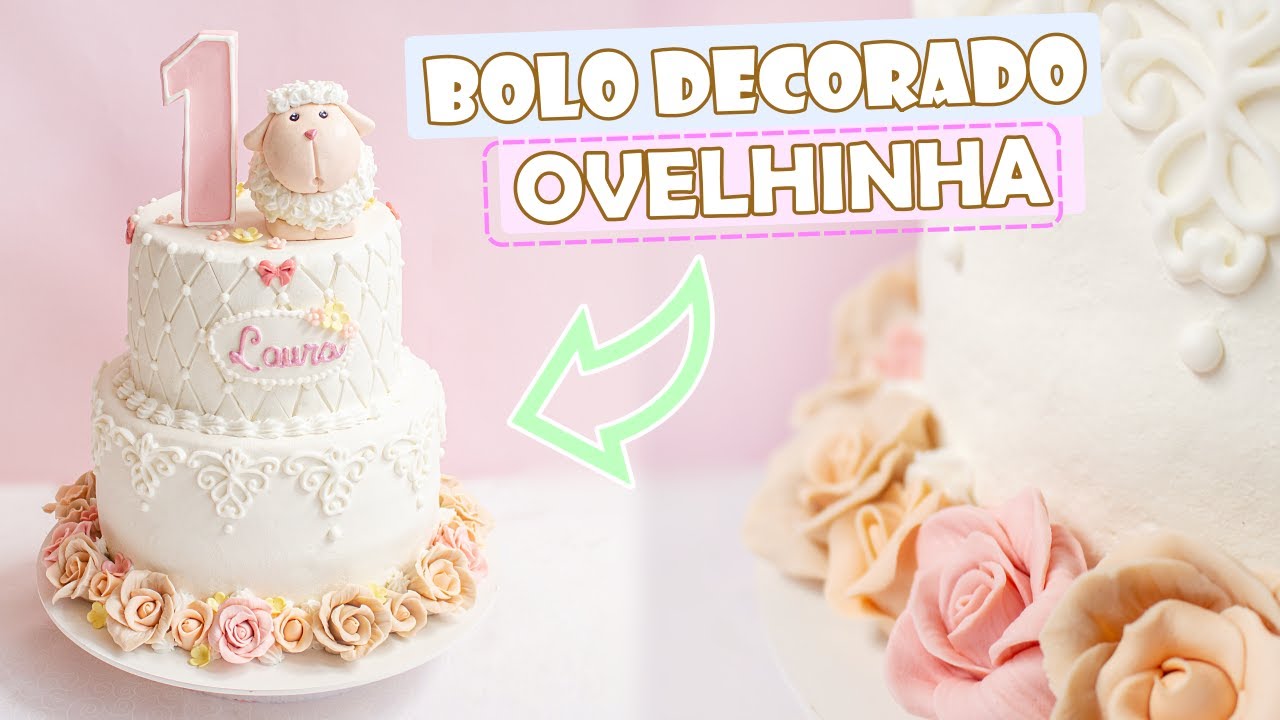 BOLO DECORADO OVELHINHA - 1 ANINHO - Tiago Mauro
