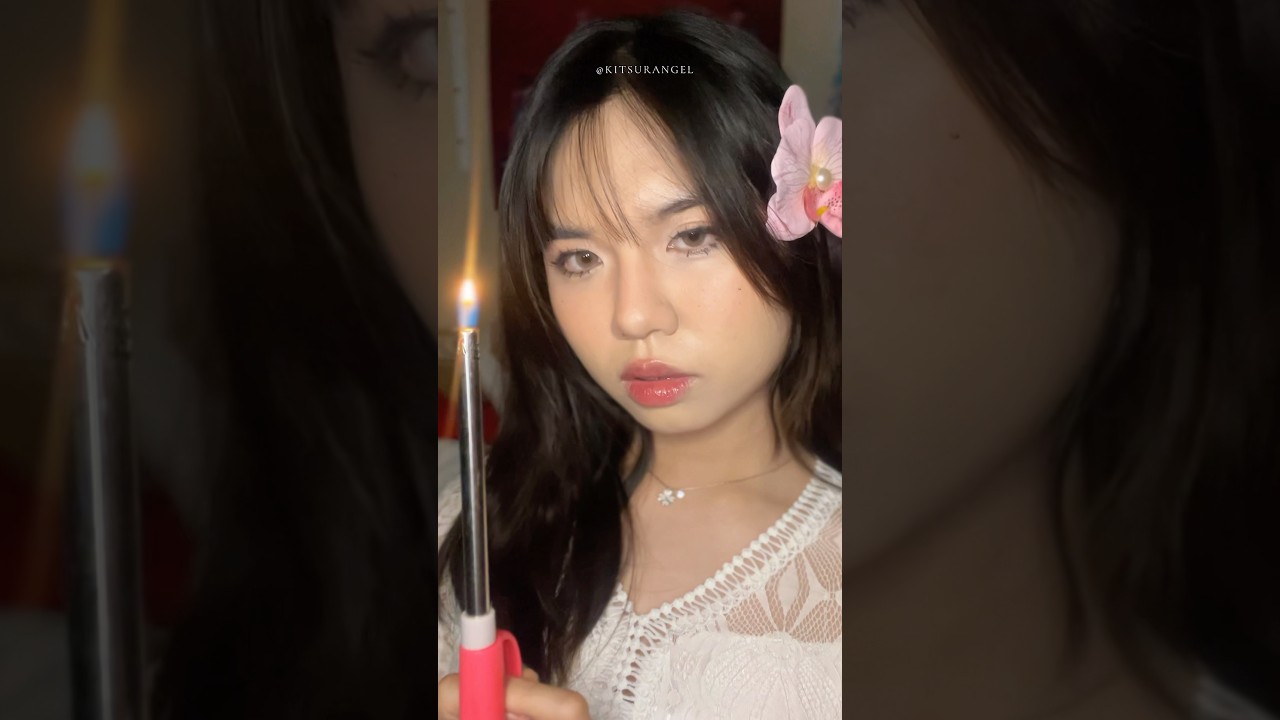 My lighter&rsquo;s acting up (˘︶˘).｡.:*🔥💨 #makeuptransition #firetransition #islandgirlmakeup