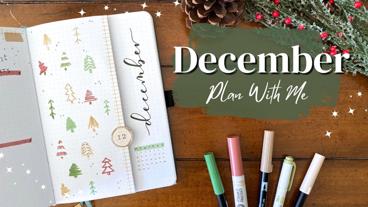 ПЛАНИРУЙТЕ ВМЕСТЕ СО МНОЙ! 🌲 Оформление Bullet Journal на декабрь | Уютные рождественские ёлки