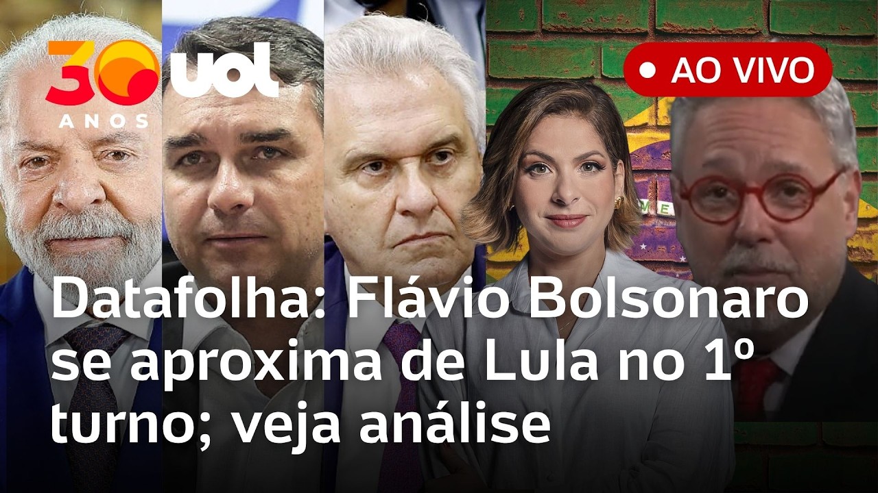Datafolha: Lula tem 39%, Fl&aacute;vio Bolsonaro aparece com 35% no 1&ordm; turno; Dani Lima e Toledo analisam