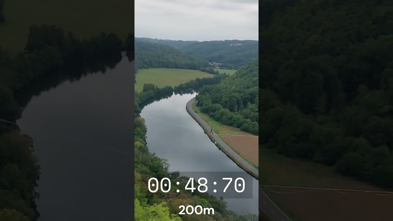 200m speed highlin in 1 min 58 sec