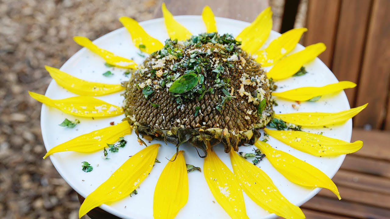 Eating an Entire SUNFLOWER HEAD! 🌻