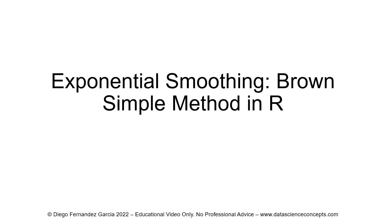 Exponential Smoothing. Brown Simple Method in R