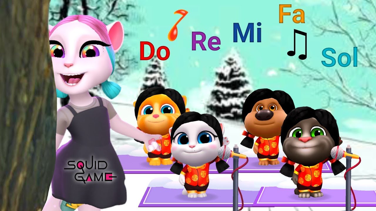 My Talking Angela 2😍 But Tom and Friends Squid Game Do Re Mi Fa Sol La La La