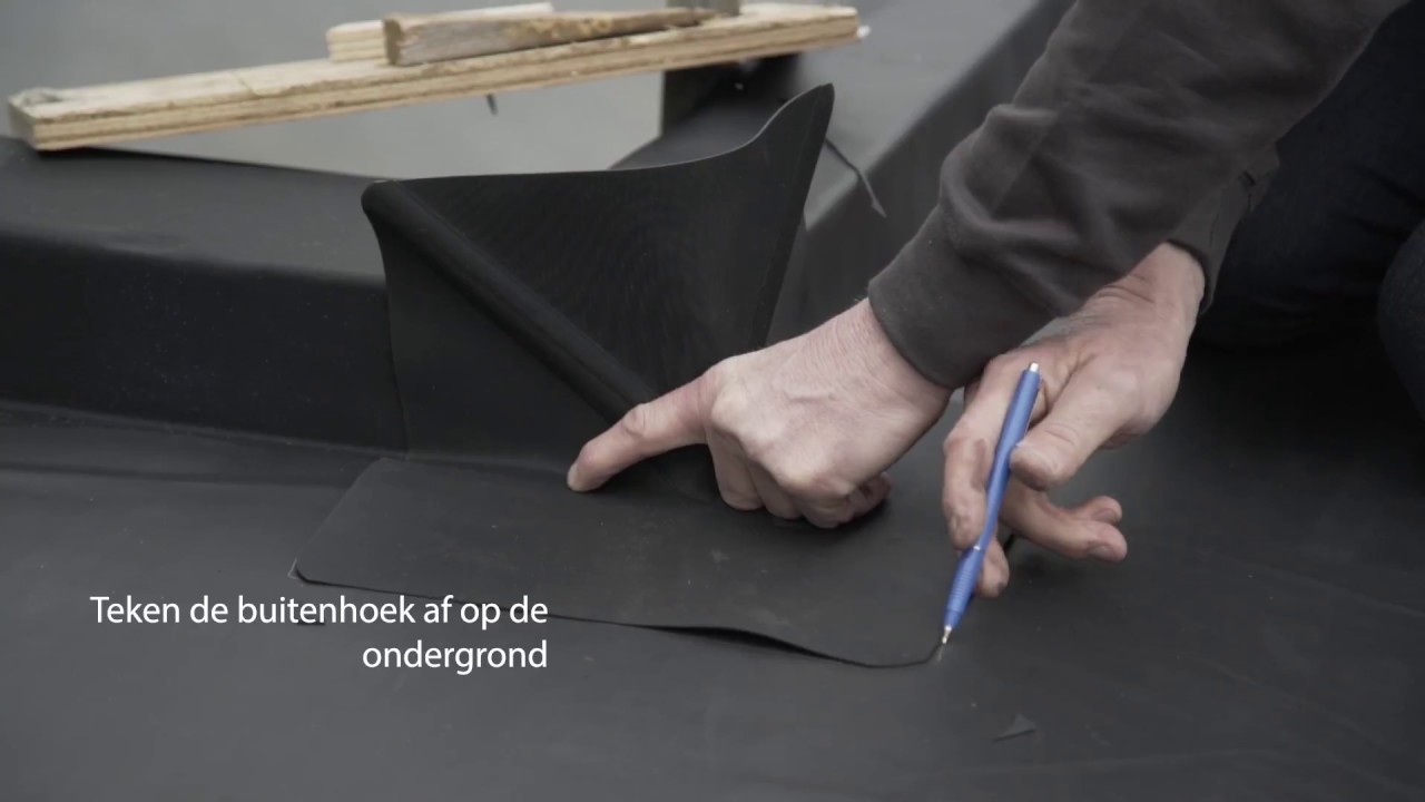 Aanbrengen EPDM buitenhoek bij EPDM dakbedekking