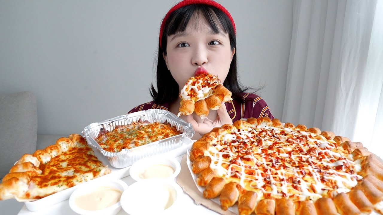 피자스쿨 불닭고구마피자 먹방🍕이거 완전 최애 고구마 업그레이드 버전✨ ft. 까르보네피자,치즈오븐스파게티,갈릭소스 REASLOUND MUKBANG, pizza :D