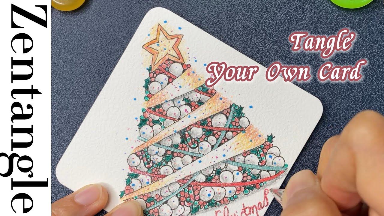 tangle with me healing art · Christmas card Zentangle EP635
