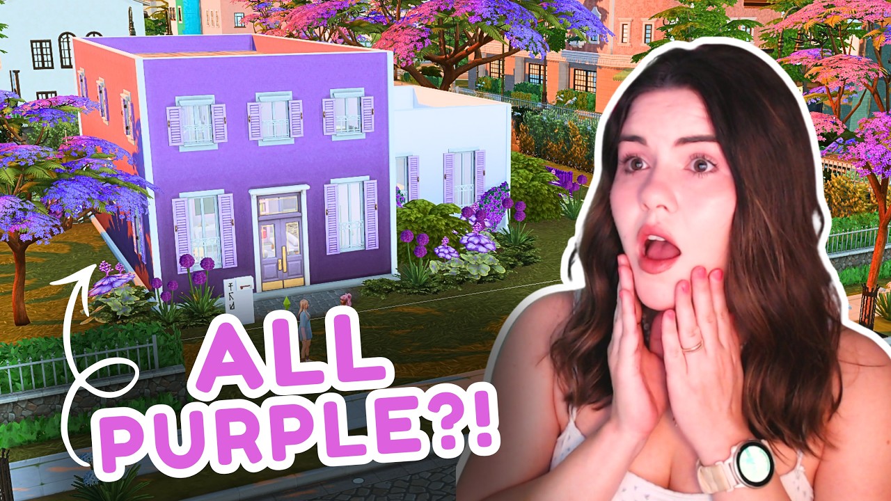 Я построила ПОЛНОСТЬЮ ФИОЛЕТОВЫЙ дом! 💜 | The Sims 4