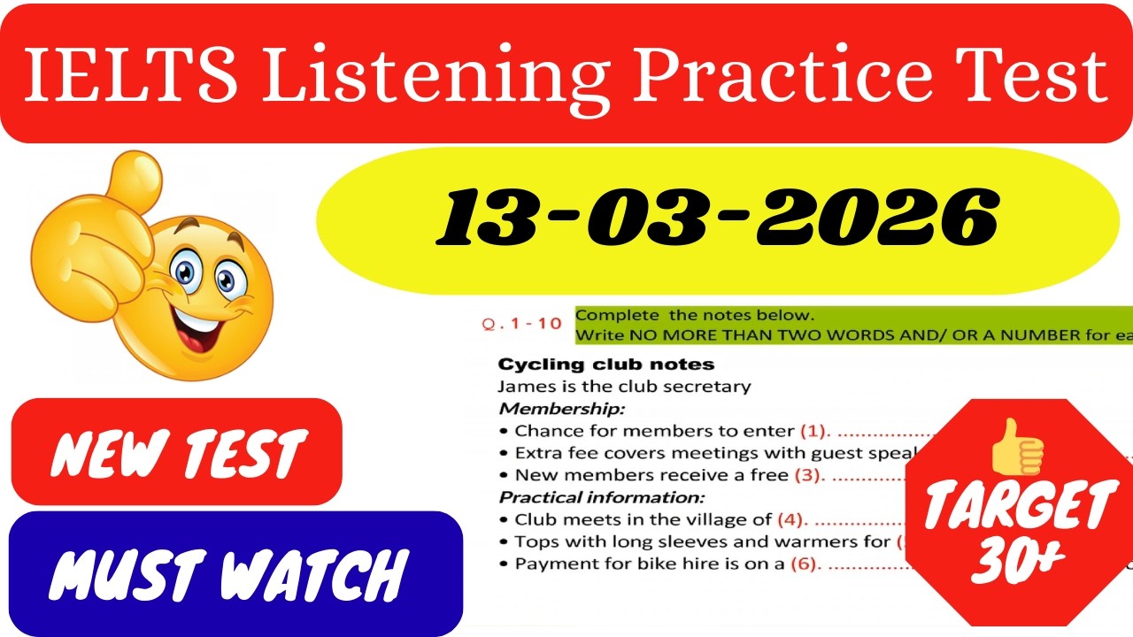 IELTS LISTENING TEST 2026 | IELTS LISTENING PRACTICE TEST WITH ANSWERS 2026