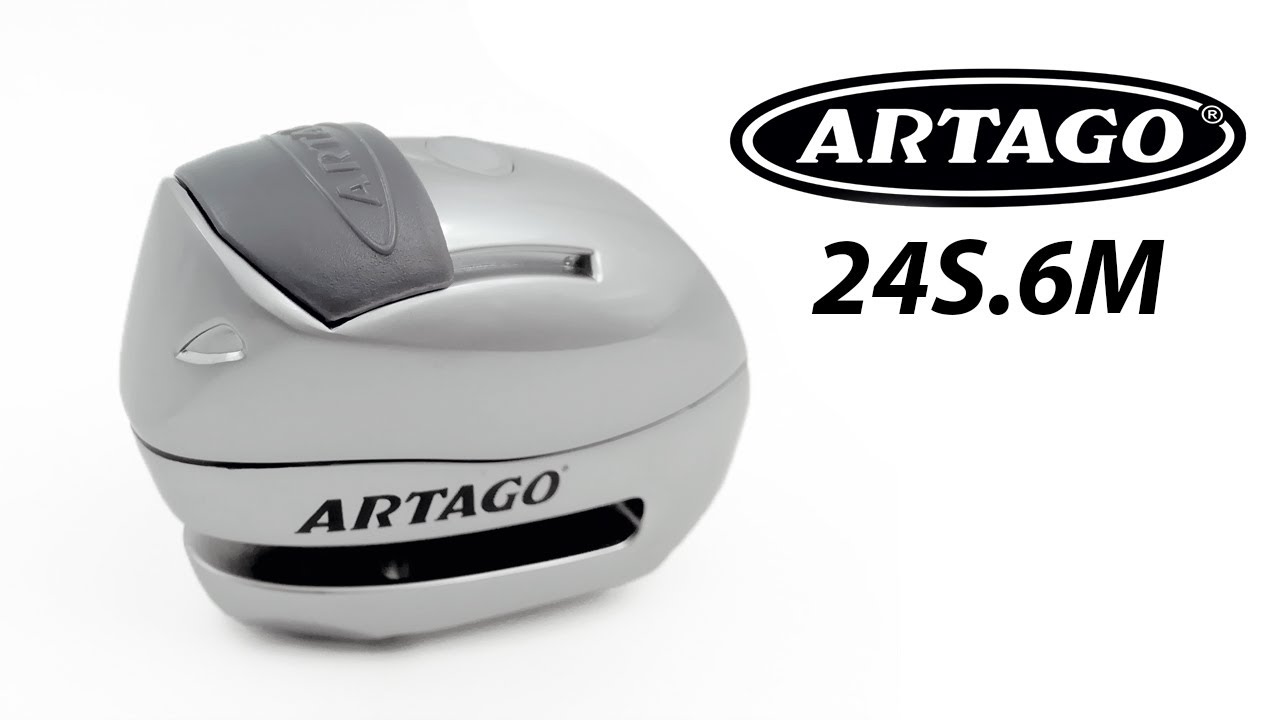 Artago 24S.6M Candado Antirrobo Moto Disco con Warning y Alarma 120 dB ON/OFF Activación Opcional
