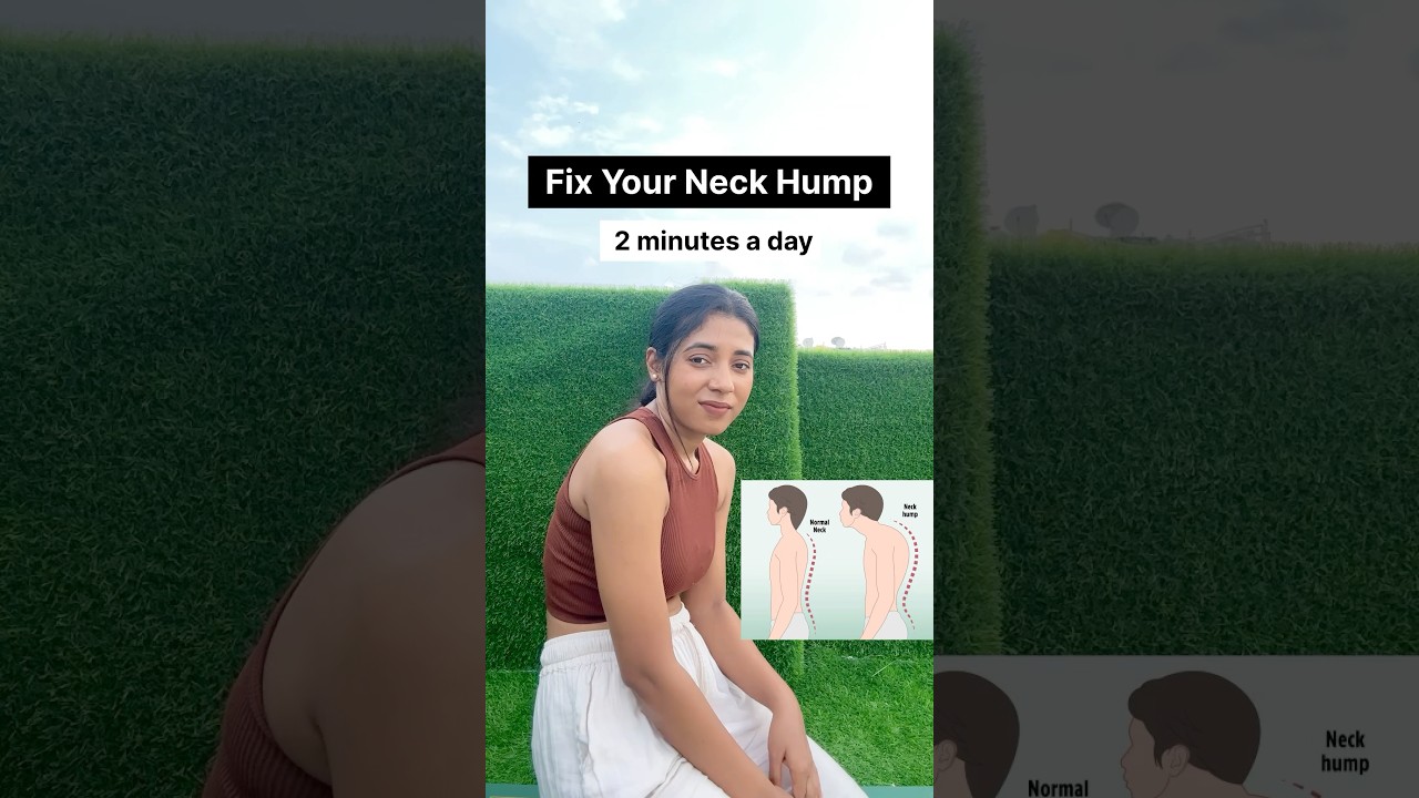 How to correct your posture |  Easy way to fix a neck Hump #neckpain #yoga #backpain
