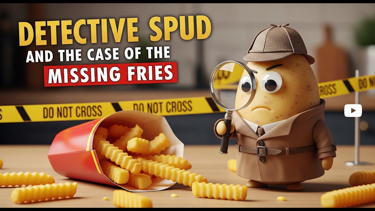 Detective Spud and the Case of the Missing Fries 🥔🕵️‍♂️🍟 | Funny Mystery Cartoon for Kids