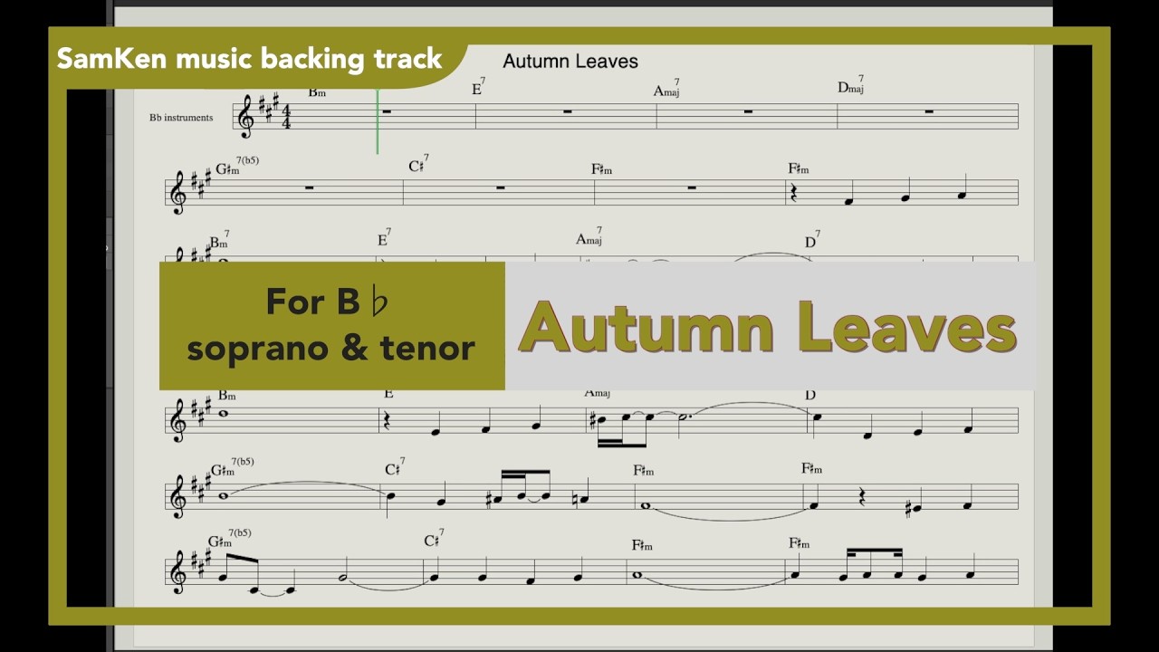 Autumn leaves /backing track for B♭instruments/easy-listening jazz