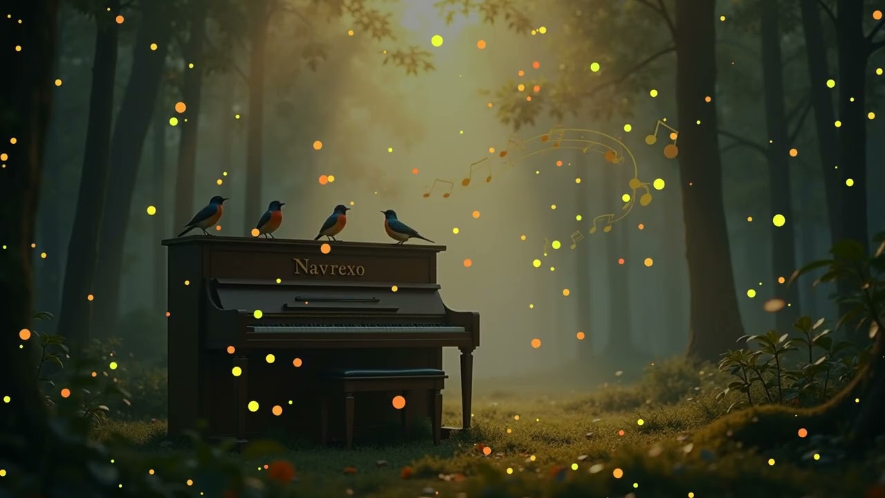 Navrexo, Forest Piano Ambience with Birds, Relaxing Music for Focus, Study & Meditation | Visualizer