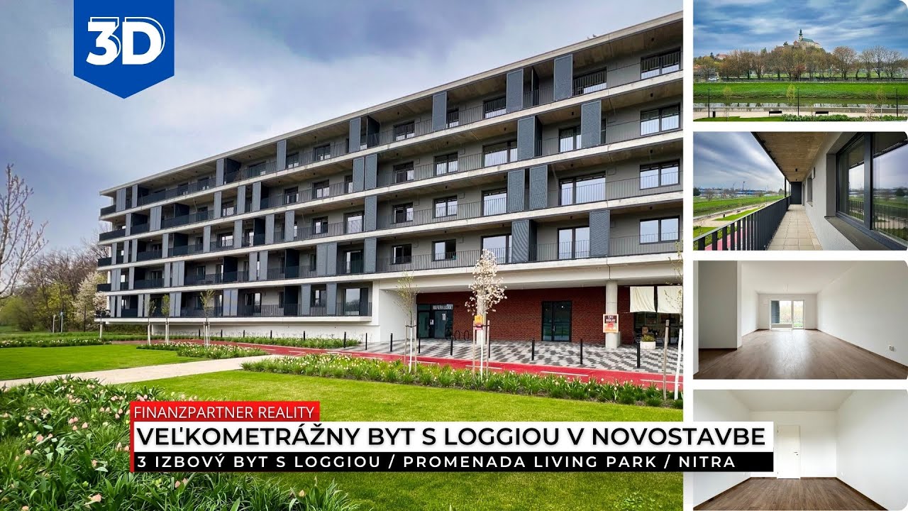 Novostavba, 3 izbový byt s loggiou 108 m2, Promenada Living Park, Nitra